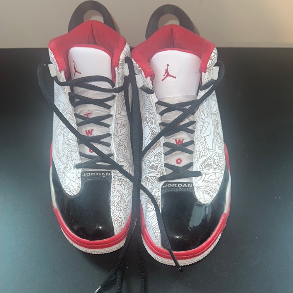 Air Jordan Red and White Sneakers